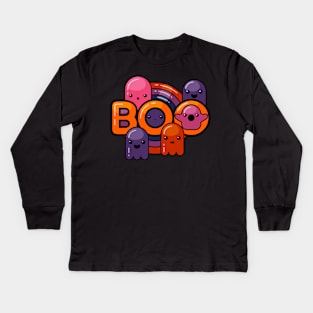Ghosts say Boo Kids Long Sleeve T-Shirt